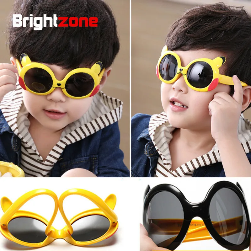 Brightzone/ новые прекрасные поляризованные ультралегкие детские солнцезащитные очки с мультяшным рисунком для мальчиков и девочек, круглые прозрачные очки из силикагеля