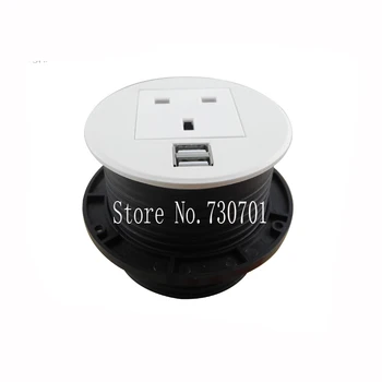

2019 AU/EU/UK/USA/Universal Power + USB Round Desk Mini Table Socket / round socket grommet silver/black 10 pcs /set
