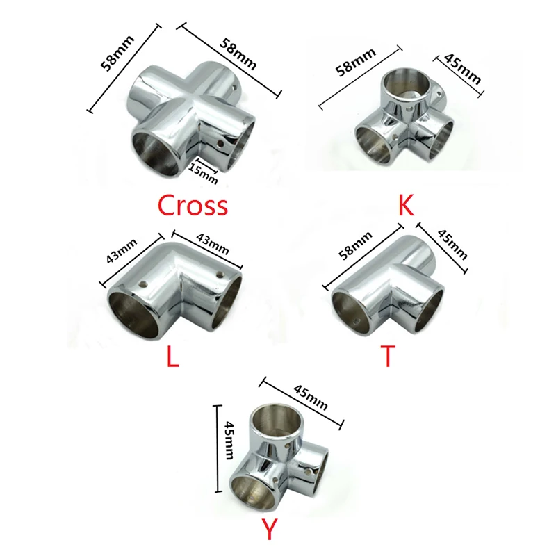 

4Pcs/Lot 25mm Zinc Connector Tube clamp pipe clamps chrome aluminum display fitting Tube