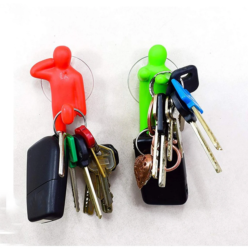 Suction Cup Hanging Kids Toothbrush Key Holder Hanger Hook & Bathroom Organizer Home Wall Hanging Decorative Hook 