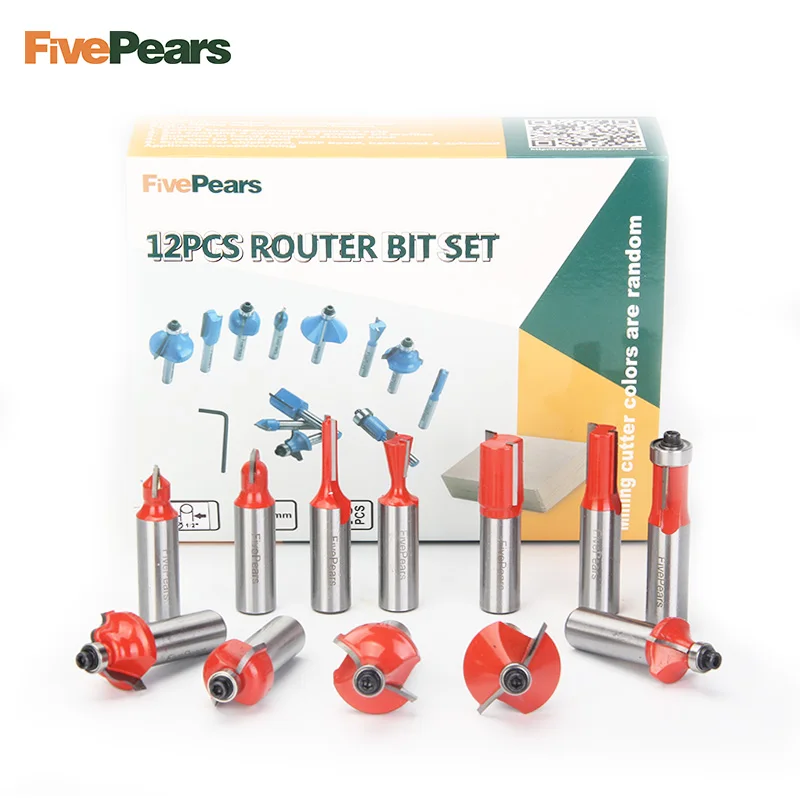 FivePears 12 шт 1/2 &quotнабор фрез Профессиональный хвостовик карбида вольфрама фрезы