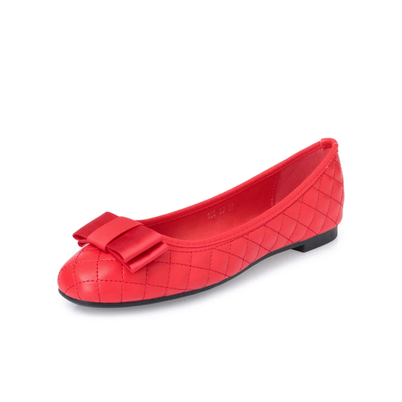 

New 2018 Women PU Leather Flats Shoes Fashion High Quality Basic Black Red Round Toe Ballerina Ballet Flat Slip On Shoes Women