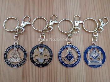

LOT of 4 PCS Masonic Key Chains Mason Freemason