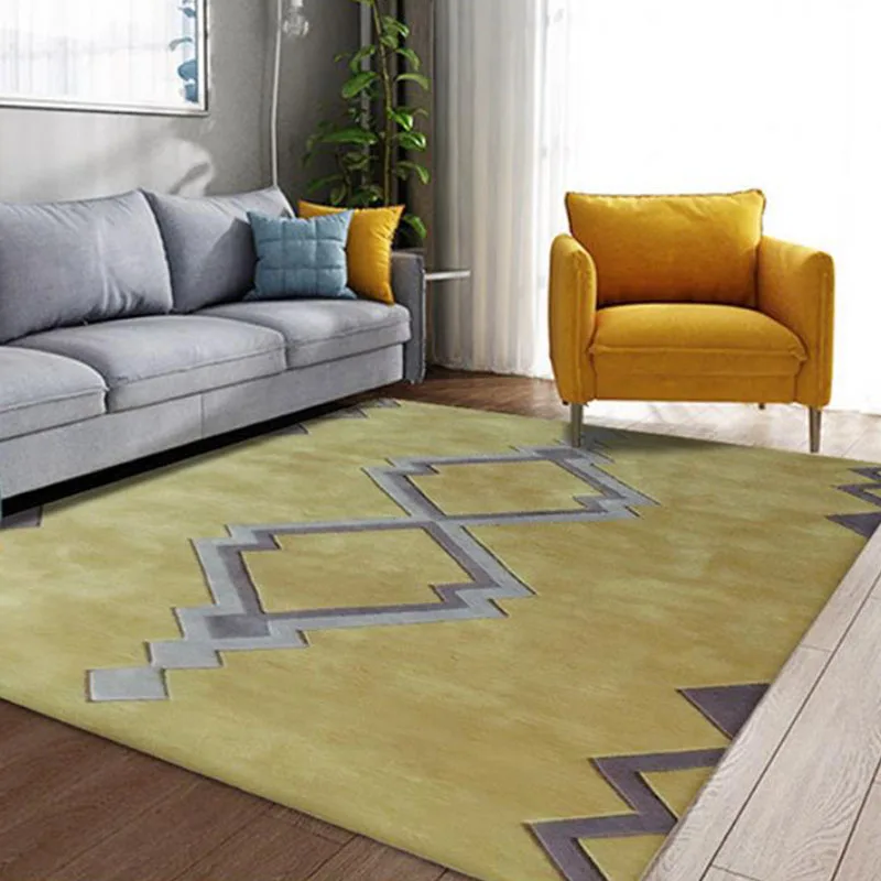 

ALITEXTILEBTOC Plus Size Carpet For Home 100% Acrylic Texture Golden Thickness Style Non-slip Parlor Bedroom Carpet