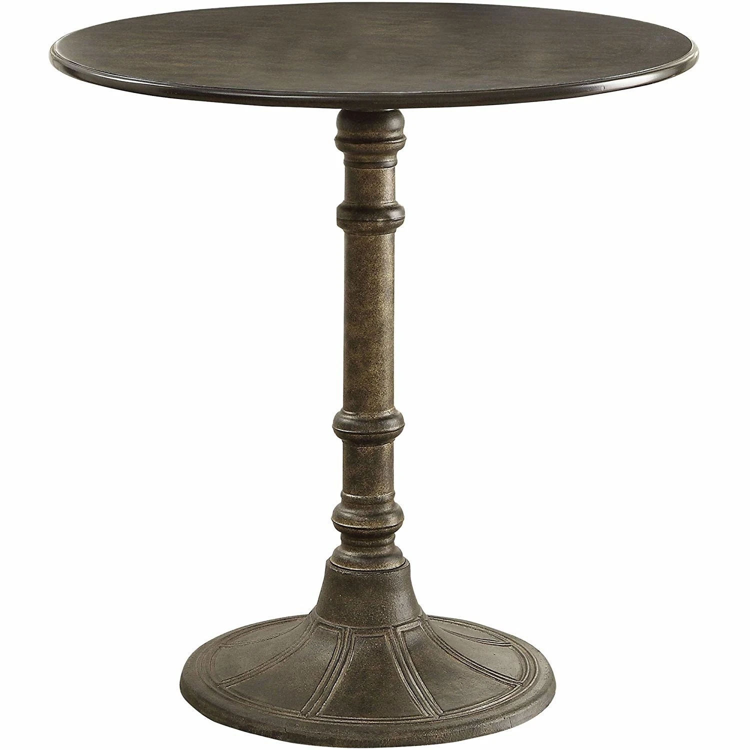 Round Transitional Metal Bistro Dining Table, Bronze