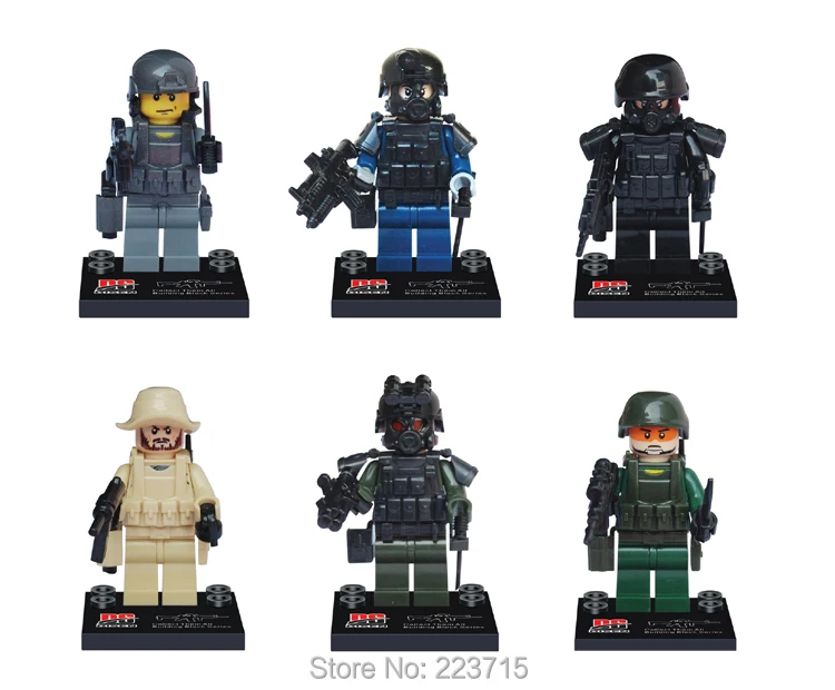 * S.W.A.T набор Minifigs DIY просветляющие блоки совместимые с частицами|block bricks|enlighten