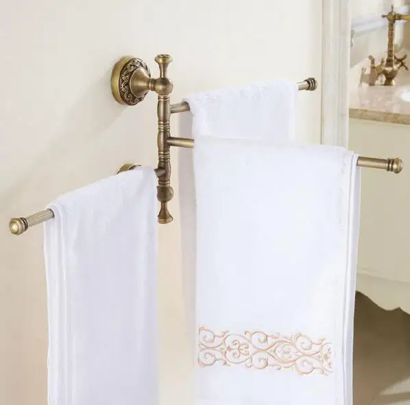 Solid Brass Vintage Style Bathroom Revolve Towel Bar ...