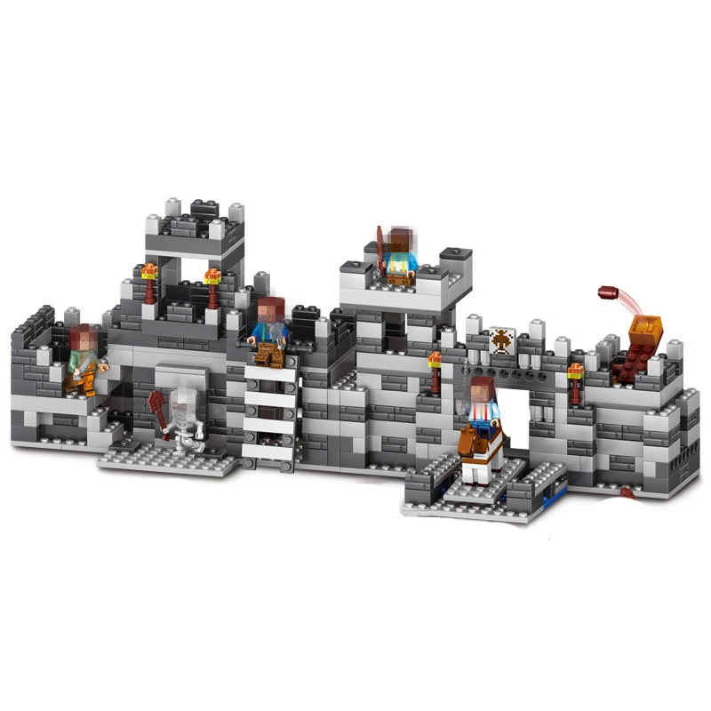 Stzhou Ми NI WAN Доу 560 шт. 2 в 1 мой мир Building Block защитной стенкой развивающие игрушки