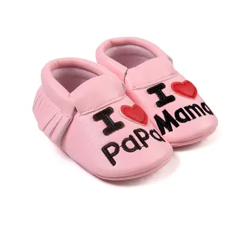 

Toldder Baby Shoes Leather Slip on Shallow Letter Pint Princess Shoes Infant Anti-slip Firstwalker Crib Shoes 0-18M