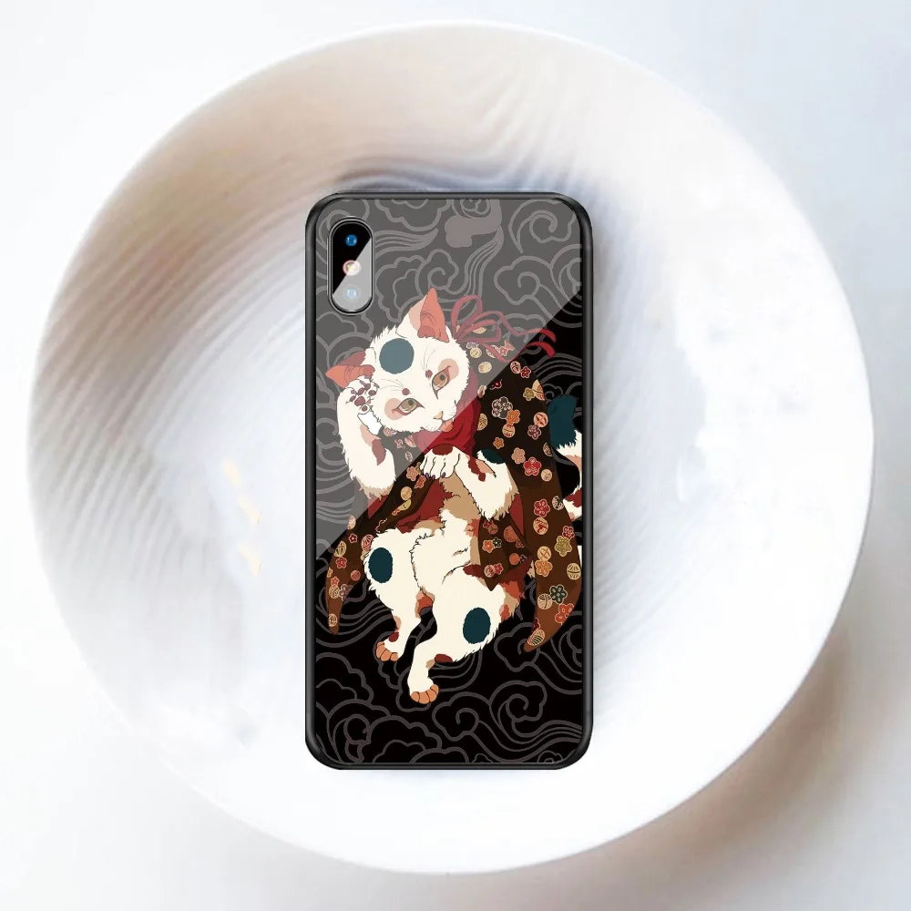 

For iPhone 6 6S 7 8 X XS Max XR Plus 7 8 Ultra-thin Cover Anti-fall Glass Shell TPU Animal Stained Case Coque PC Painted Fundas