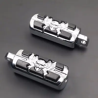 

Skull Wing Male Mount Foot Pegs Peg Footrests Footpeg Support for Harley Dyna XL Cruiser