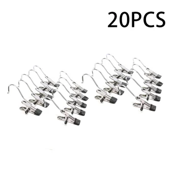 

20pcs Metal Clip Hooks Wardrobe Closet Hanging Display Hung Clipping Quilt Clothes Shoes Pants Pin Hanger Organizer