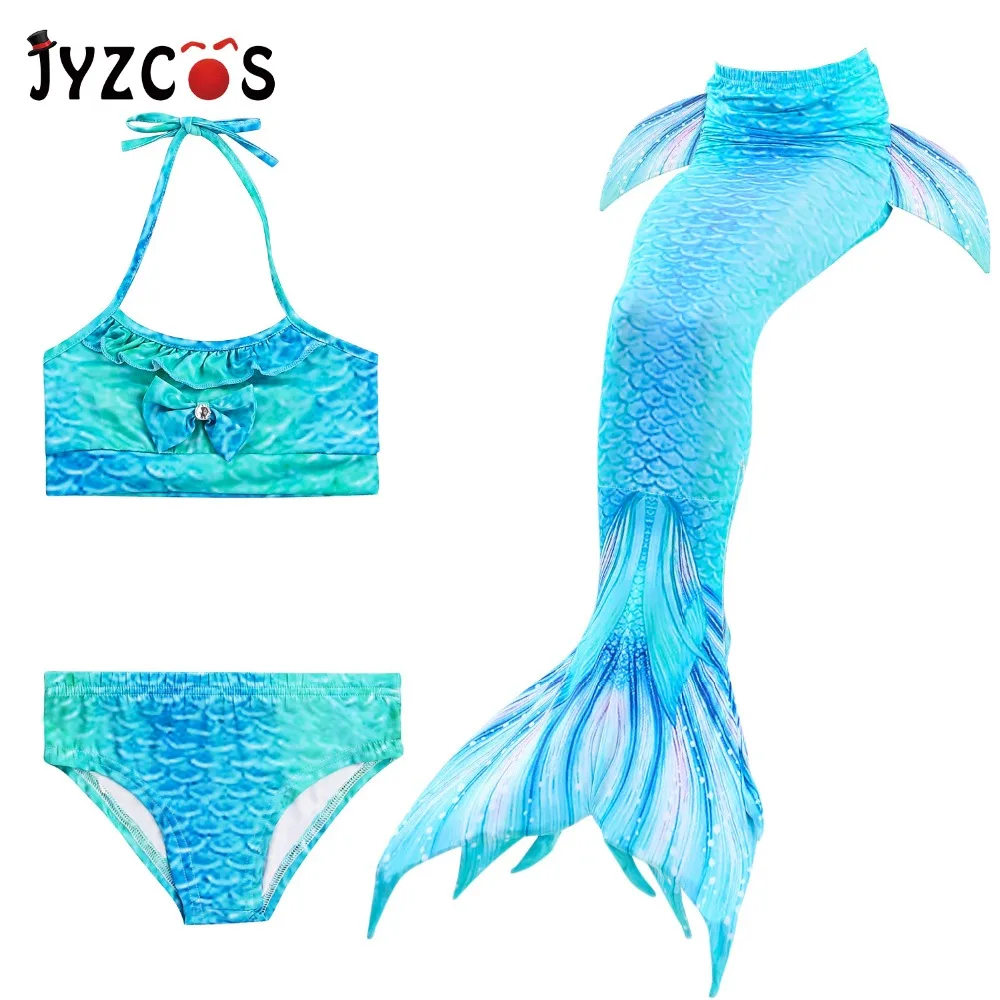 

JYZCOS Kids Mermaid Costume Bikini Girls Mermaid Cosplay Summer Beach Swimwear Mermaid Tail Swimsuit Flipper for Children