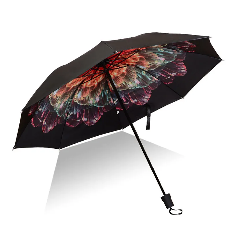 Men Women Sun Rain Umbrella UV Protection Windproof Folding Compact Outdoor Travel Umbrellas HVR88 | Дом и сад