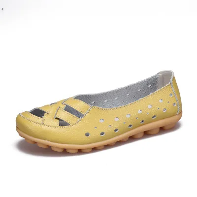 Mstacchi/ г. летние туфли на плоской подошве с вырезами, женская обувь без шнуровки для отдыха, удобная женская обувь для вождения, женская обувь без застежки, размер 35-44 - Цвет: Green