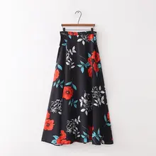 Модная женская XD45-1216, Европейская и американская мода, сон-трава, с принтом, высокая талия, сплит-юбка