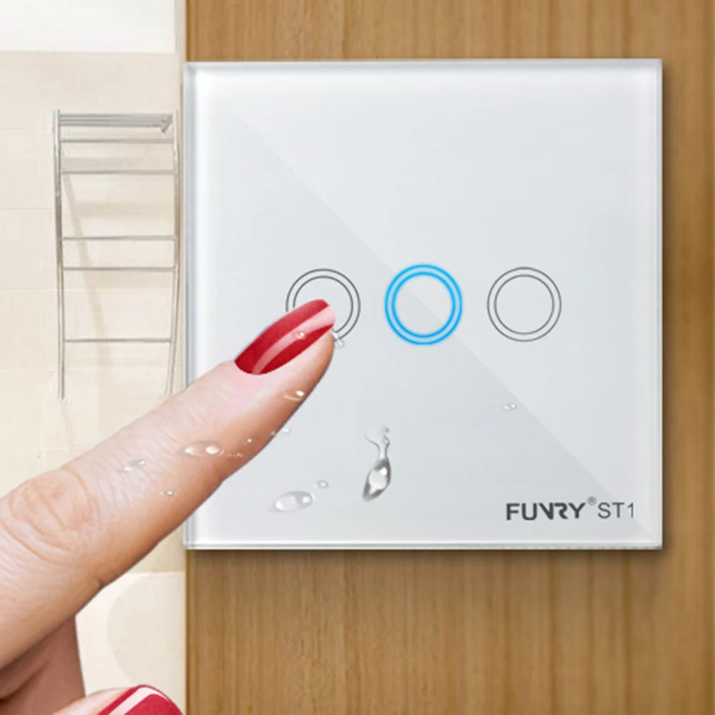 

EU Standard Remote Control Switch 3 Gang 1 Way Smart Wall Switch Wireless Remote Control Touch Light Switch