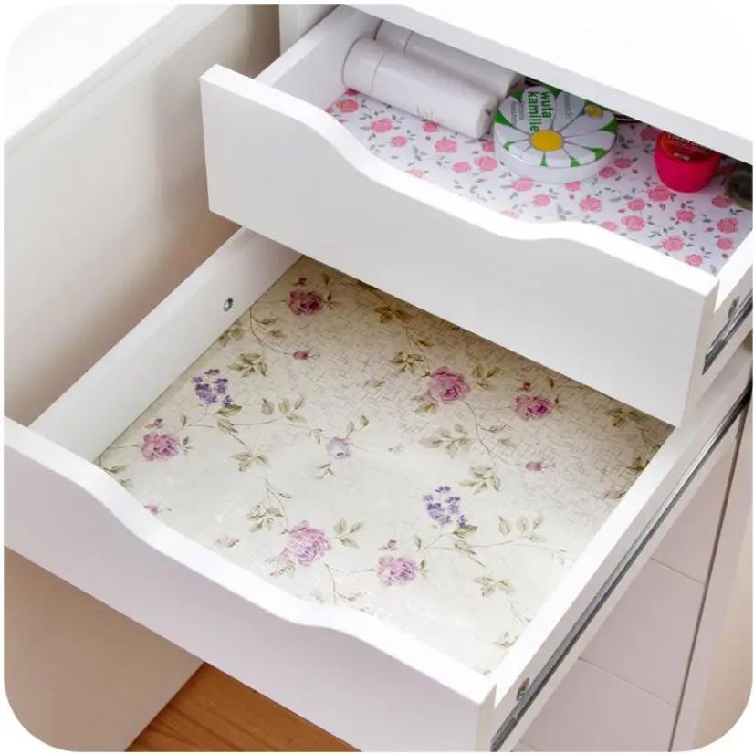 

Self Adhesive Drawer Stickers Mat Waterproof Oil Proof Kitchen Cupboard Wallpaper Flower Shoe Cabinet Sticker Multifunction W162