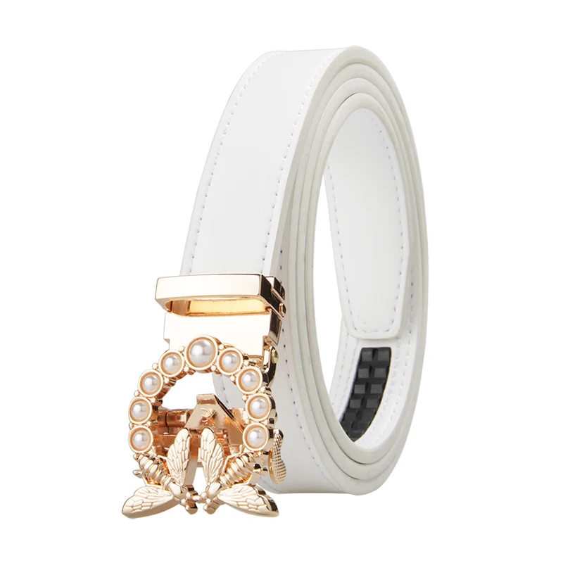 

New Fashion Women's Belts Genuine Leather Designer High Quality Belt Women Luxury Straps for Woman White Automatic Buckle Belts