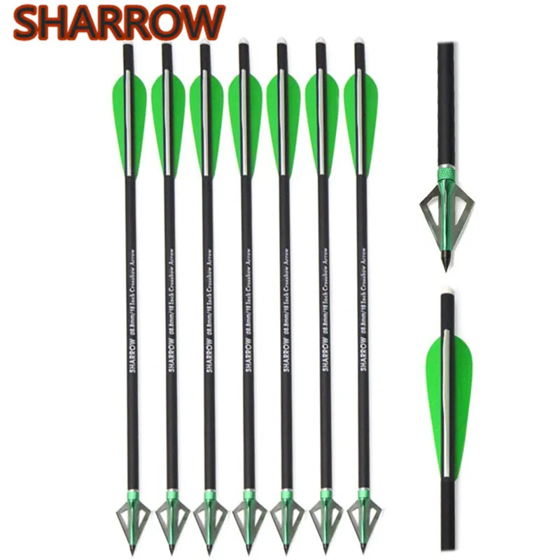 

6/12Pcs 16"17" Crossbow Bolts Tip Nock Carbon Arrows with Replacement Fix Blade Arrowheads For Outdoor Shooting Accessories