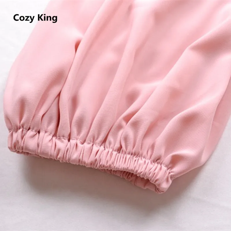 Cozy King women t-shirt 2018 summer hot new women's sexy word collar tube top lantern sleeves long-sleeved shirt chiffon t-shirt Tops