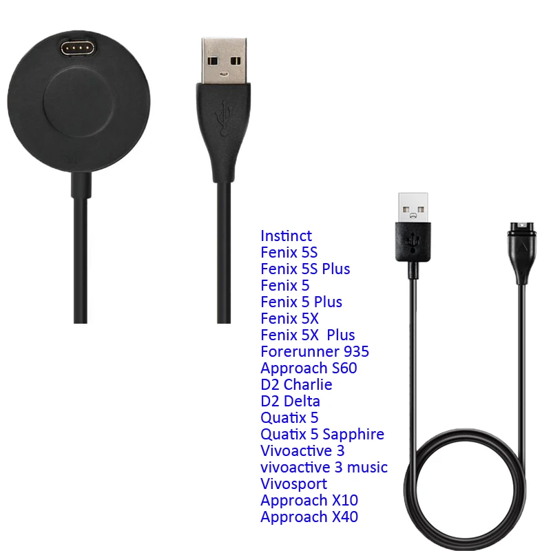 

Fenix 5X 5S 5 Plus USB Charger cable Dock for Garmin Instinct vivoactive 3 music Quatix 5 Chargers Smart Watch fast Charging