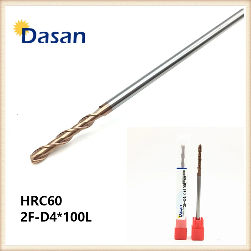 5 шт. HRC60 2F-D4 * 100L плоские торцевые фрезы 4 мм твердосплавная спиральная Концевая