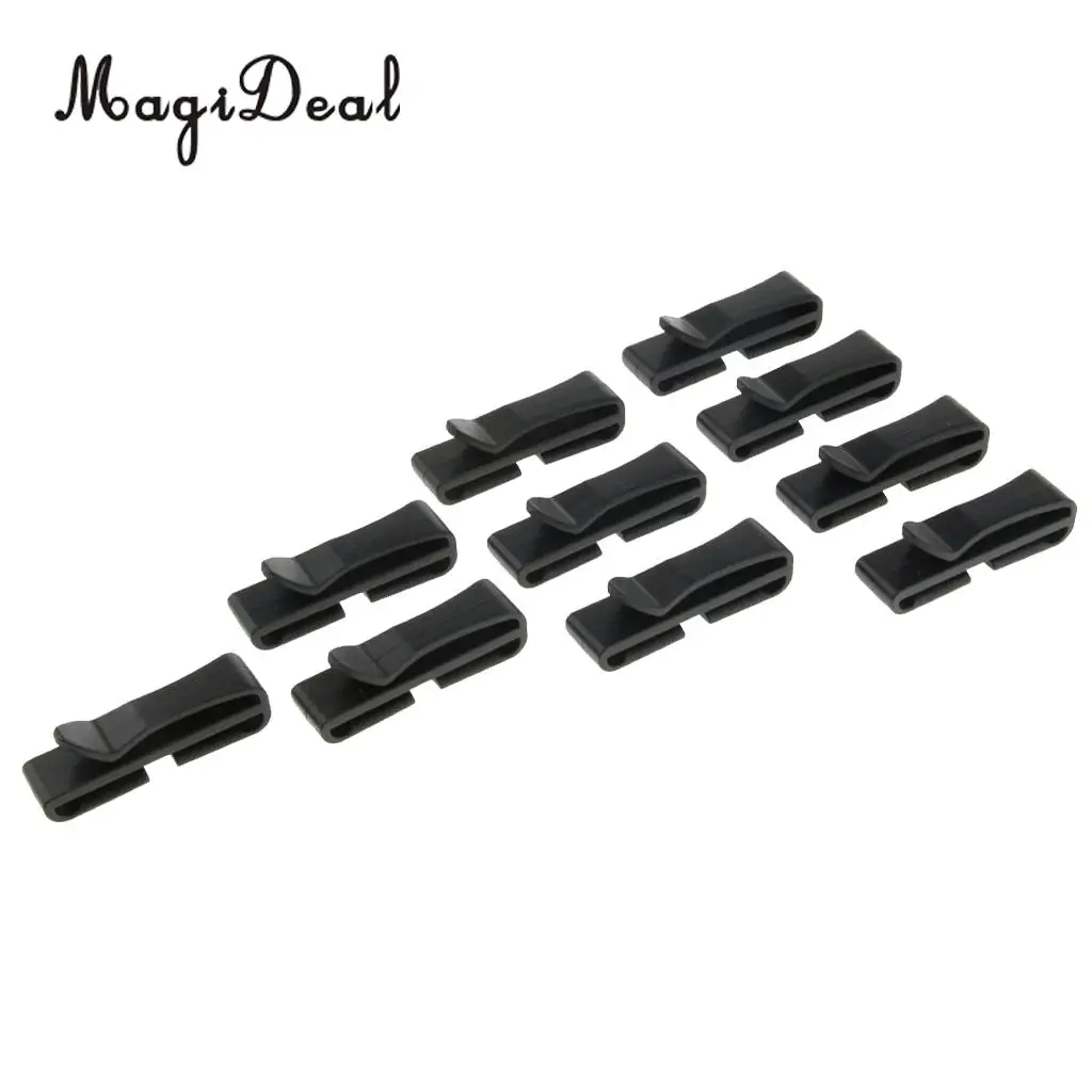 Cuziss Pack of 20pcs Webbing Ending Clip Quick Slip Keeper Connect Buckle  for Backpack Adjusting Strap Black (1)