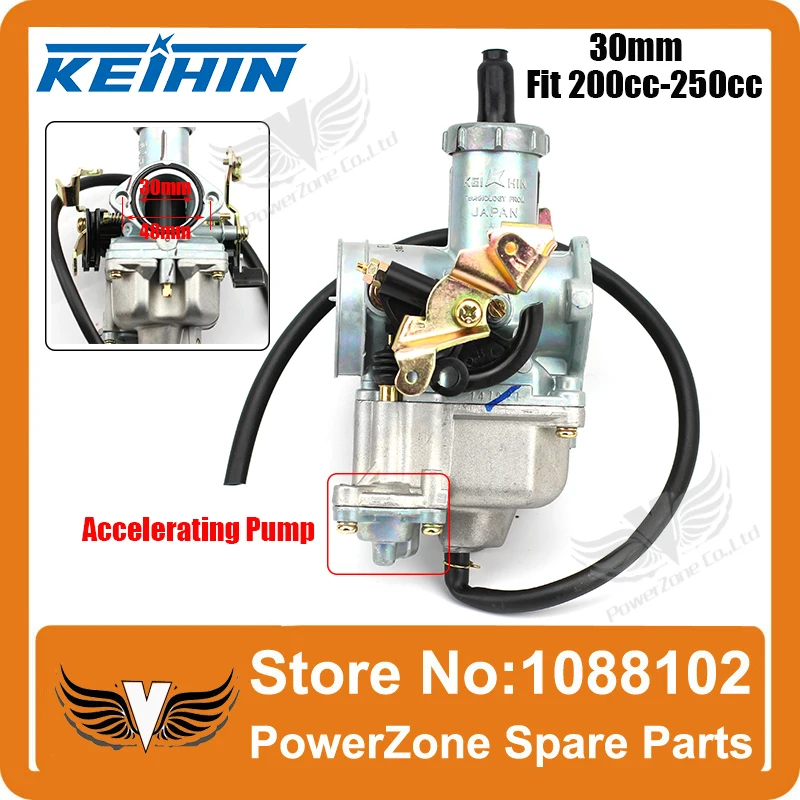 KEIHIN 30mm Carburetor With Power Jet Accelerating Pump Racing Power