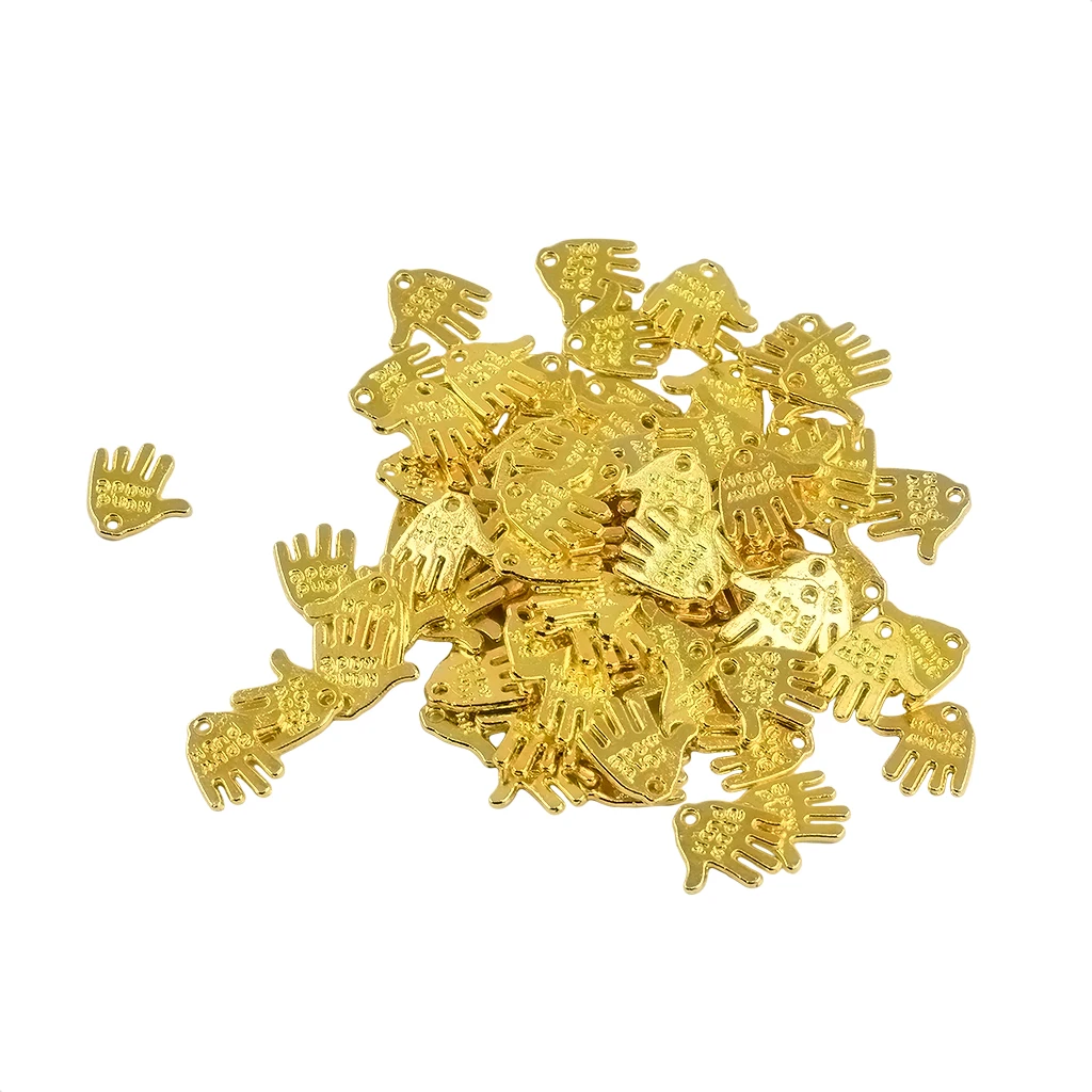 50 Pieces Hand Made Label Hand Finger Shaped Charms Pendant DIY Jewelry Findings 