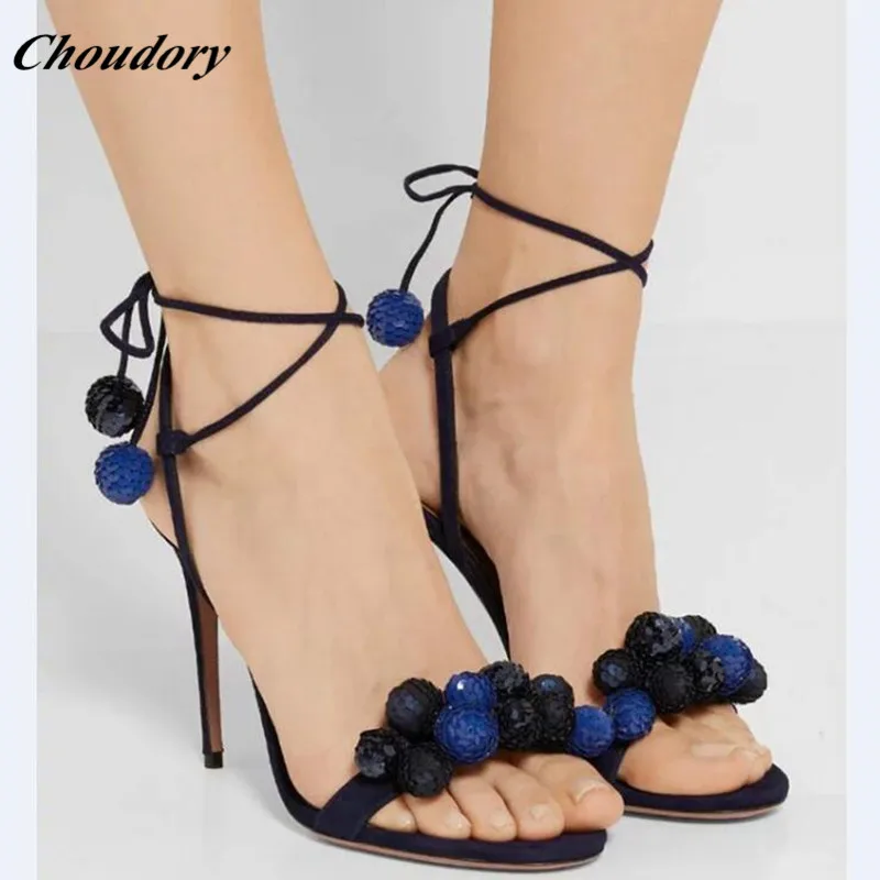 

Choudory Lace Up Women Gladiators Open Toe Ankle Strappy High Heels Sandals Dress Shoes Woman Stiletto High Heels Wedding Shoes