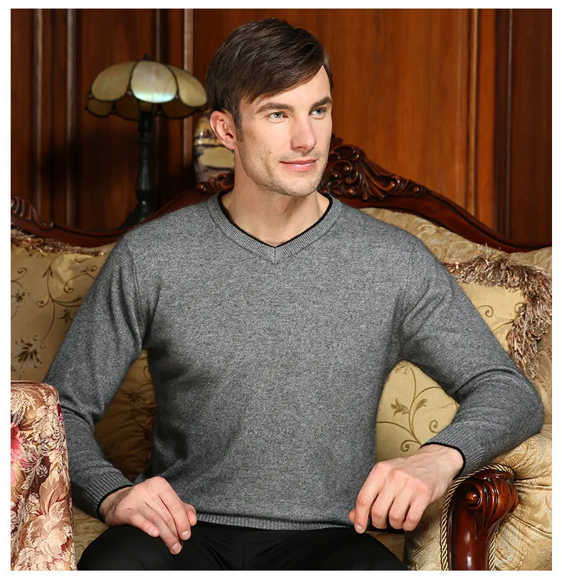 Настоящие кашемировые свитера мужские пуловеры из чистого кашемира мужские зимние кашемировые свитера Индивидуальные Большие размеры цвет