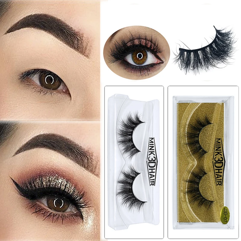 

Fake Lashes 1Pair 3D Mink Eyelashes Luxury HandMade Cilios Long Lasting Volume Lash Extension Reusable False Eyelashes