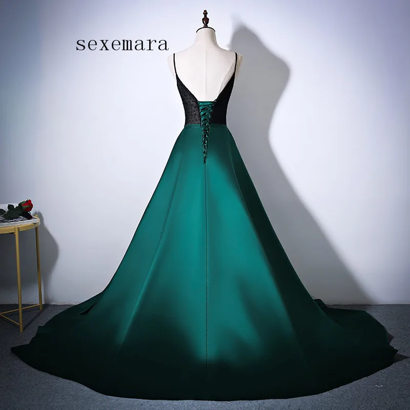 2018 платье Vestido De Noiva Формальные вечерние выпускного вечера вечерние платья плюс размер зеленый пикантные тонкие бретельки Длинные мать