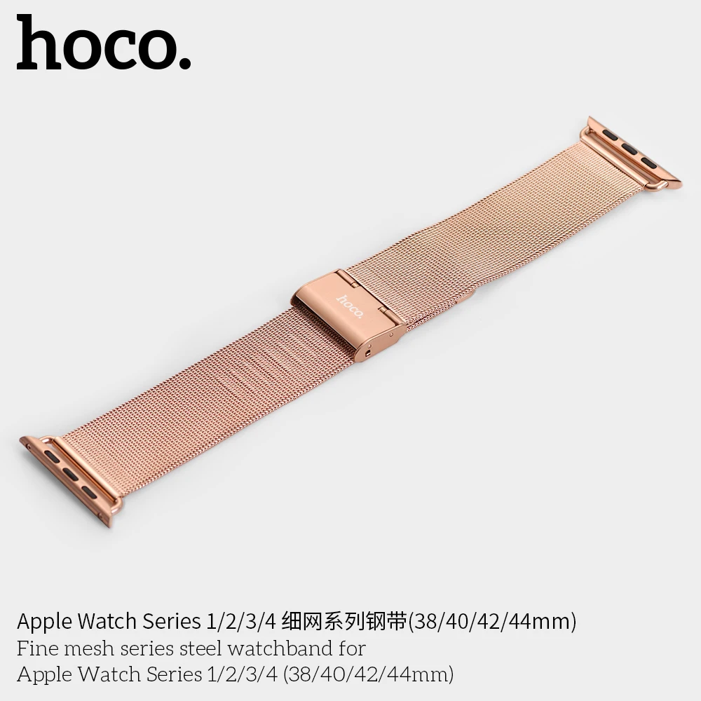 HOCO Milanese Loop для Apple Watch 5 4 3 2 1 Band 44 мм 40 мм 38 мм iWatch Series 5 4 Ремешок из нержавеющей стали Ремень Женщины Мужчины Браслет