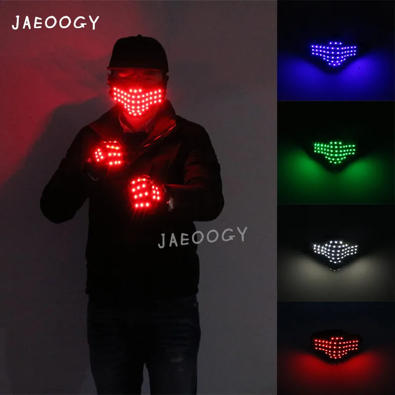 

Free Shipping LED Gloves Stage Dancing Performance Personality Illuminated Mask Mask Bar Night Party Party Laser Props