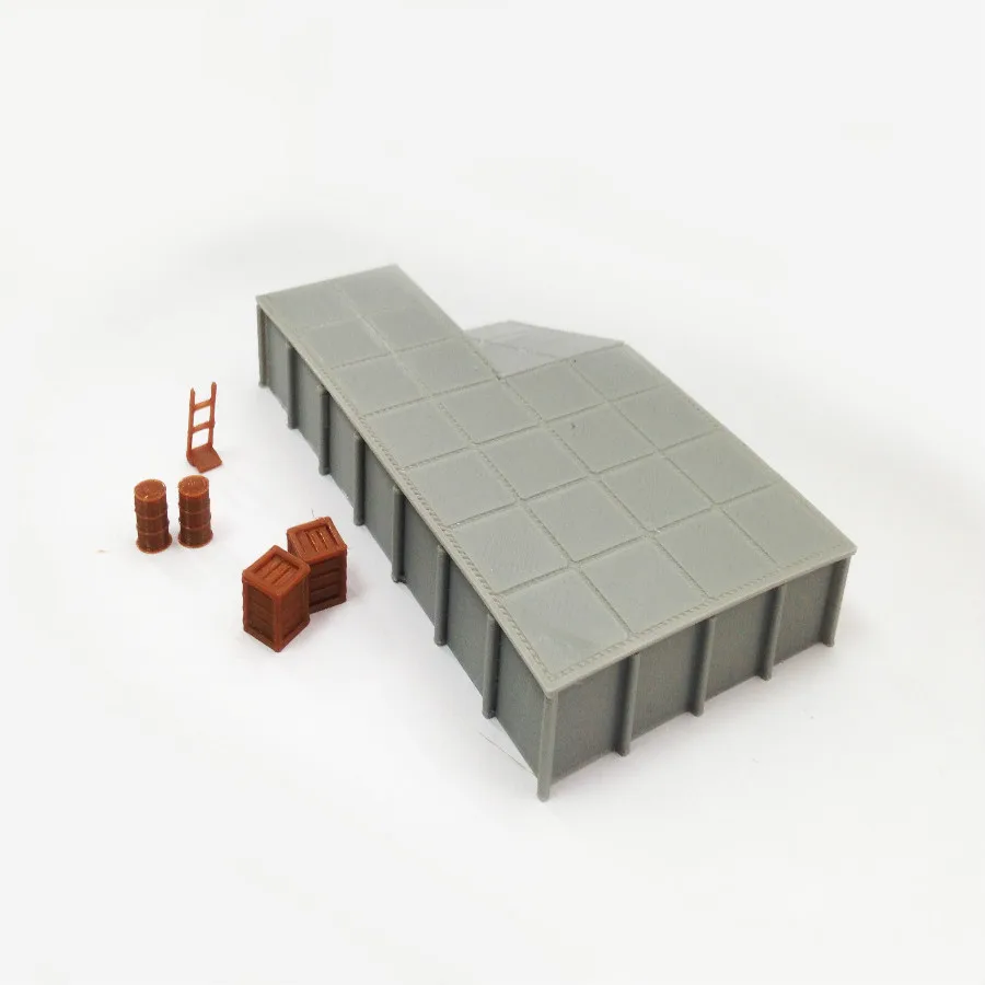 

Train railway model scene HO ratio 1:87 cement freight platform with accessories