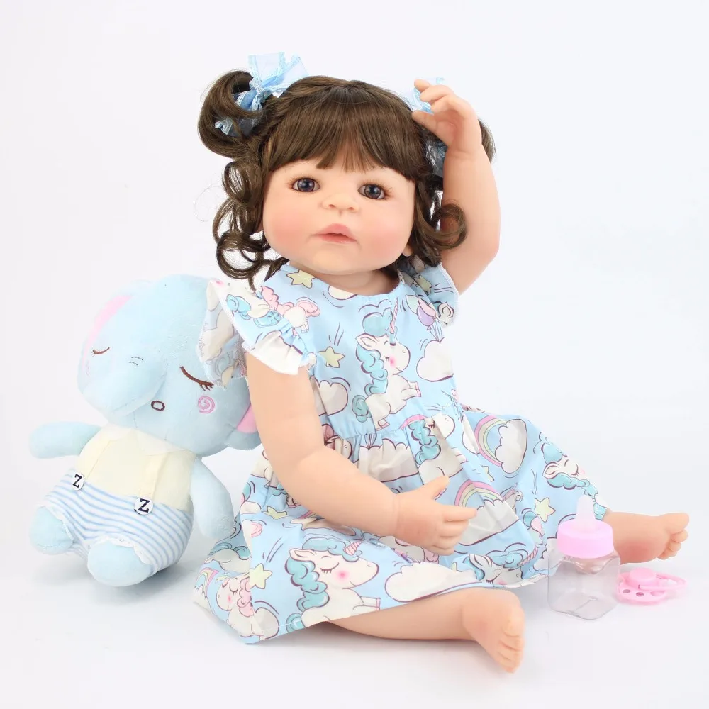 55 см полностью силиконовая виниловая кукла-реборн для тела, игрушка для девочки, Bonecas, новорожденная принцесса, младенцы, Bebe, игрушка для купания, детский подарок на день рождения