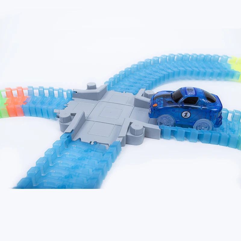 2018 Magical Racing track Glow in the dark DIY Universal Accessories Ramp Turn Road Bridge Crossroads Glowing Race Track