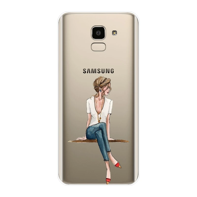Задняя крышка из ТПУ для Samsung Galaxy J4 J6 J8 Plus 2018 J2 J5 J7 Prime J3 2015 2016 2017 черный мягкий