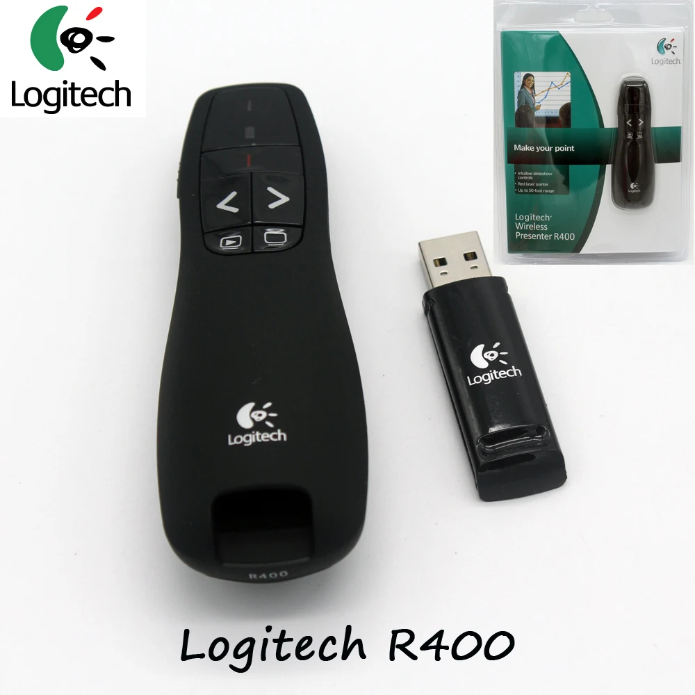 2015 лазерная ручка Logitech R400 2.4 г рф мини беспроводная указка ведущий с из