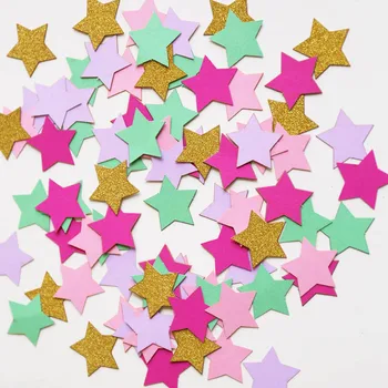 

Pastel Stars confetti,Unicorn Birthday table decor, Rainbow table scatter, baby Shower party decor