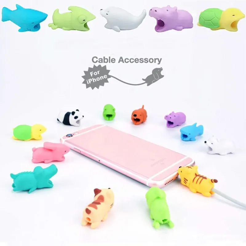 

3Pcs Cute Animal Cable Protector Cord Wire Cartoon Protection Mini Silicone Cover Charging Cable Winder Universal Cable Holders