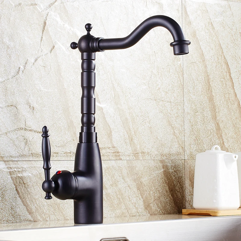 Black Oil Rubbed Bronze Single Handle Swivel Kitchen Bathroom Sink Basin Faucet Mixer Tap asf071