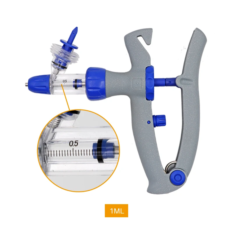 1 мл 2 мл 5 миллилитровый шприц ветеринарный непрерывный инжекторный инъекции птицы регулируемый, автоматический для куриных уток свинья корова овца - Цвет: 1ml