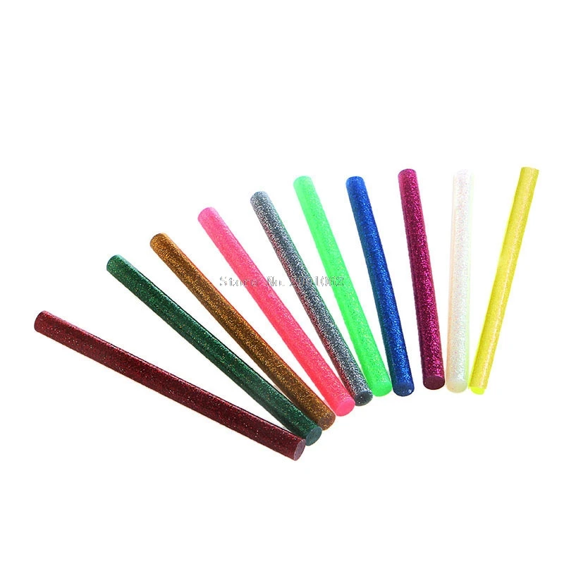 Colored Flash Hot Melt Glue Stickers 5Pcs set 7x100mm Melt Glue Stick For Electric Glue Gun