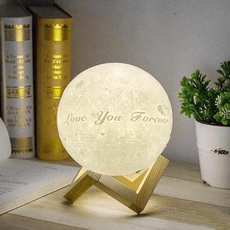 

Customized 3D Enchanting Moon Lamp Two Colors/16Colors RGB Moon Night Light "Love you to the moon and back" Night Lamp 15CM