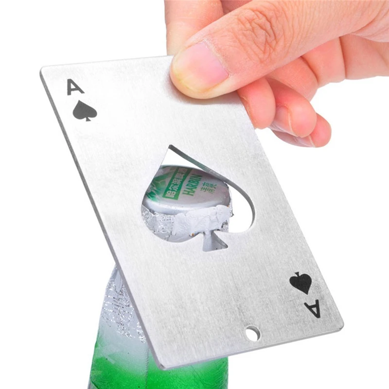 

TTLIFE New Stylish 1pc Poker Playing Card Ace of Spades Bar Tool Soda Beer Bottle Cap Opener Card of Spades Bar Tool