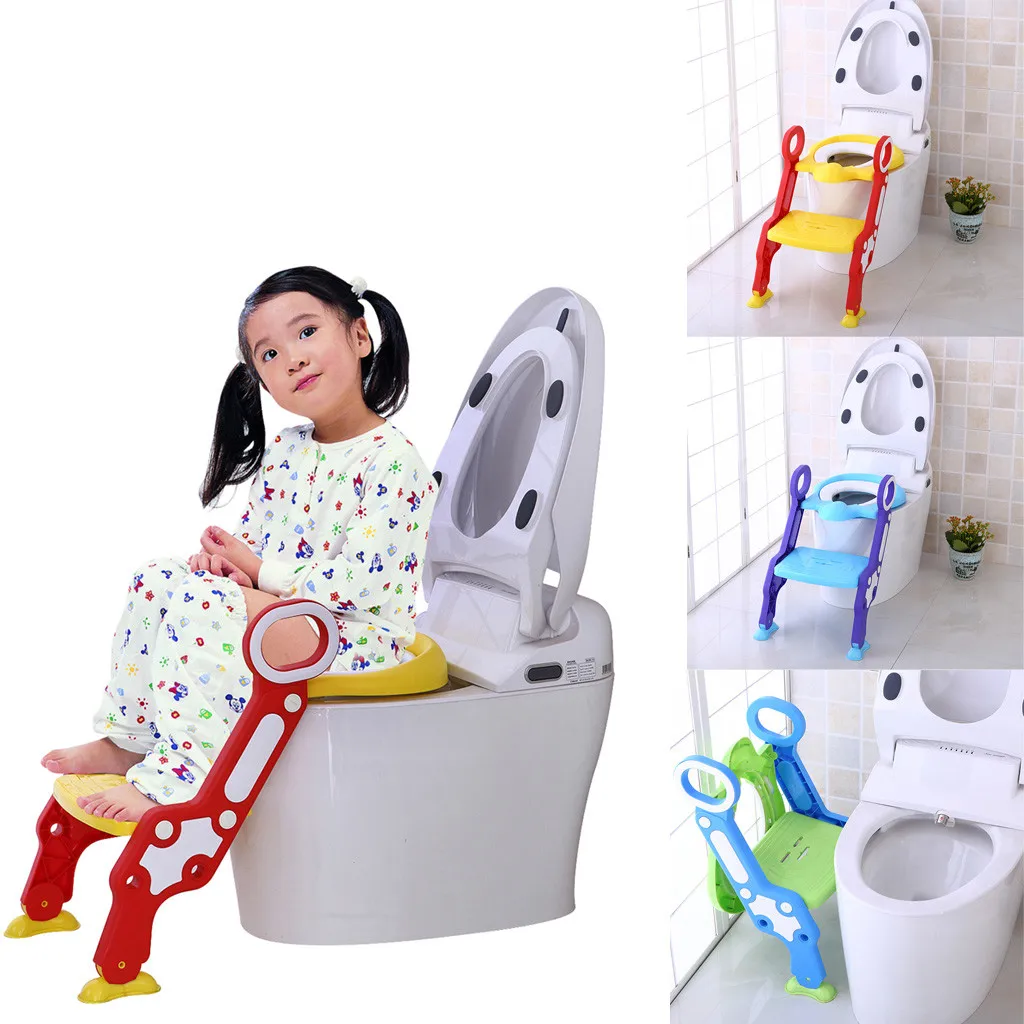 

High Quality 2019 Hot New Baby Child Potty Toilet Trainer Seat Step Stool Ladder Adjustable Training Chair Drop Shipping
