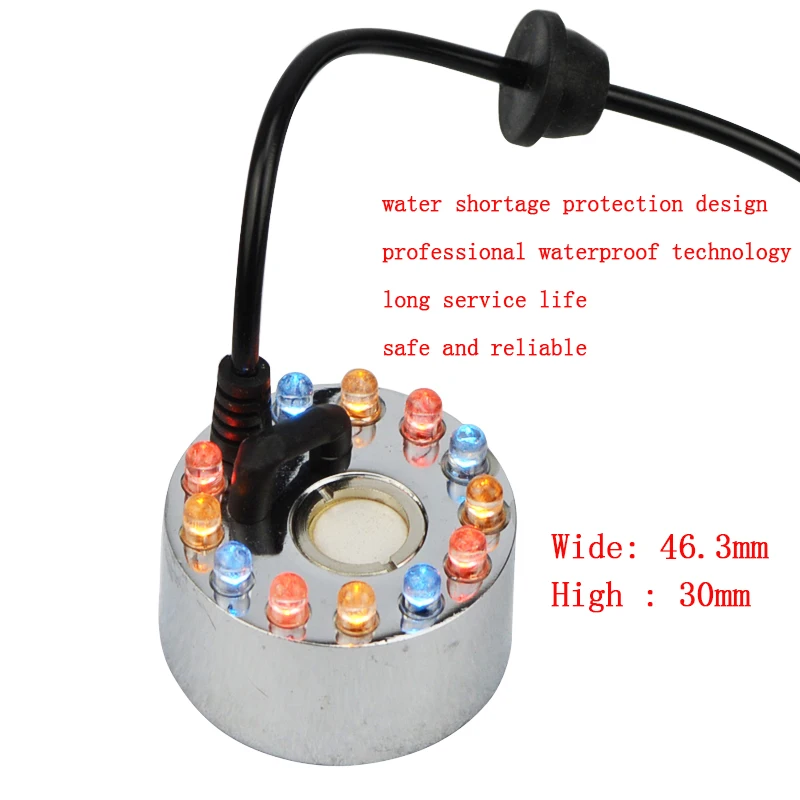  24v Ultrasonic Humidifier 12 LED Mist Maker Fogger Nebulizer Water Mist Fountain Ultrasonic Mist Ge